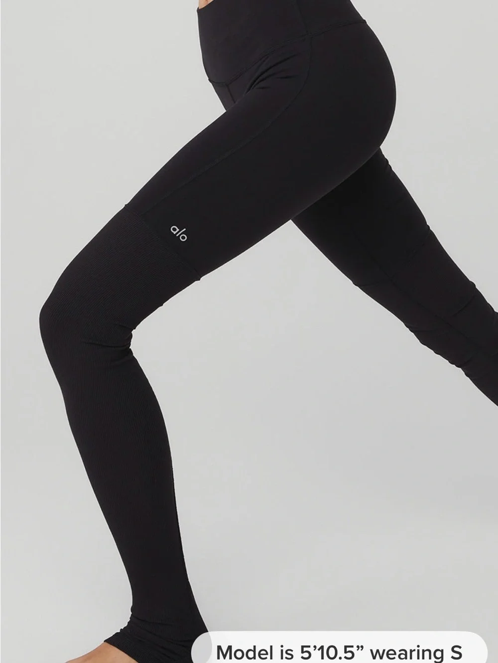 ALO Yoga Black High-Waist Ribbed Leggings